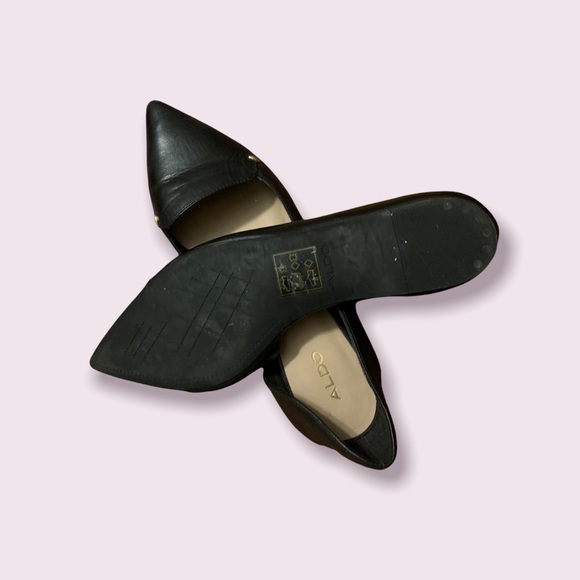 Aldo Size 9 Black Leather flat - Picture 6 of 6
